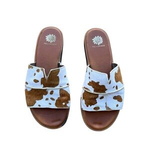Yellow Box Bellenos Cow Print Sandals Womens Size 7